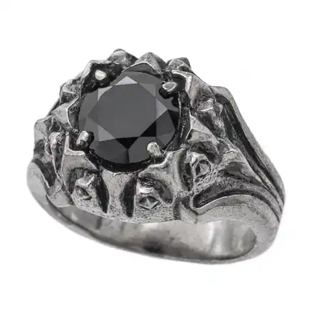 Badali Jewelry Ring of the Nazgûl in sterling silver with a black stone