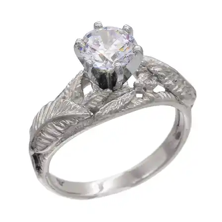 Badali Jewelry Nenya ring in sterling silver with a clear cubic zirconia