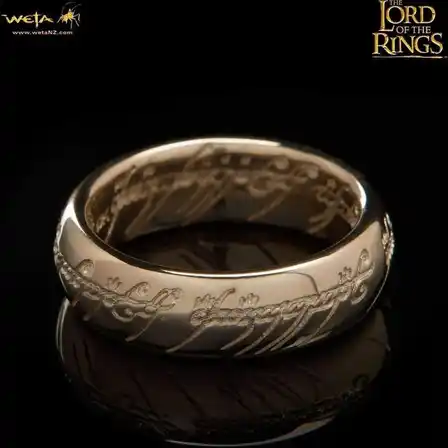 Jens Hansen 10K gold One Ring with the Elvish inscription on the outside