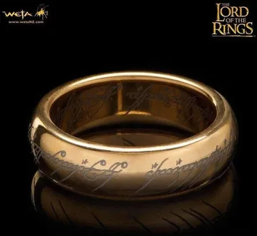 Jens Hansen One Ring in gold plated tungsten carbide, with the Elvish inscription on the outside